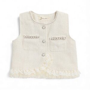 NWT Doe A Dear Girl’s Embellished Tweed Vest Size 6